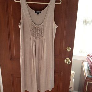 Beige summer knit dress by Saint Tropez West. Very stretchy and soft.